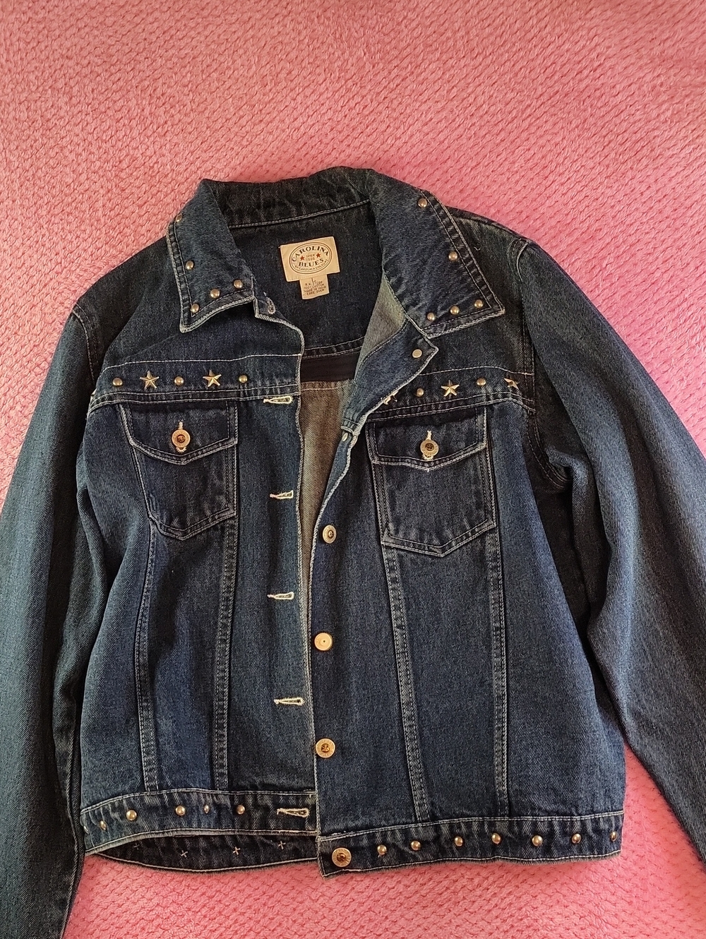 NWOT Vintage Medium Wash Studded Jean Jacket Y2k 90's